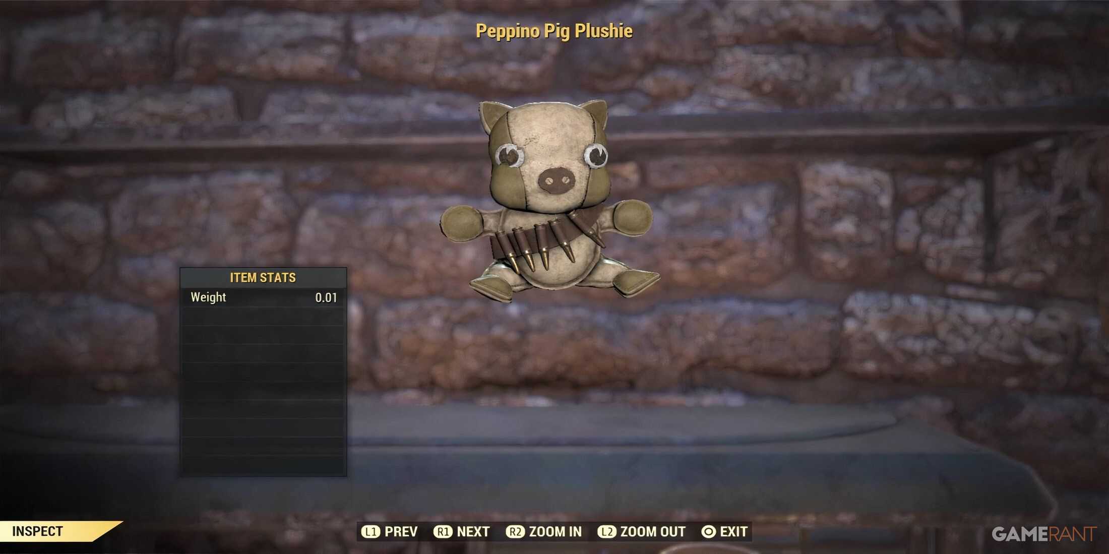 Peppino Pig Pelúcia em Fallout 76