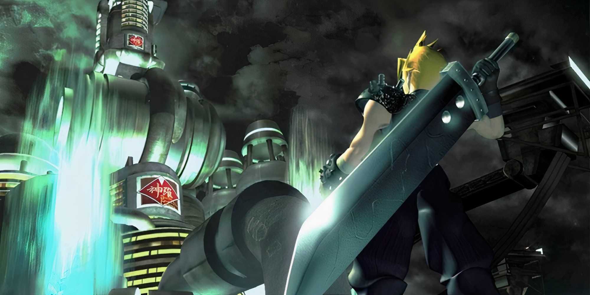 Arte promocional com Cloud em Final Fantasy 7