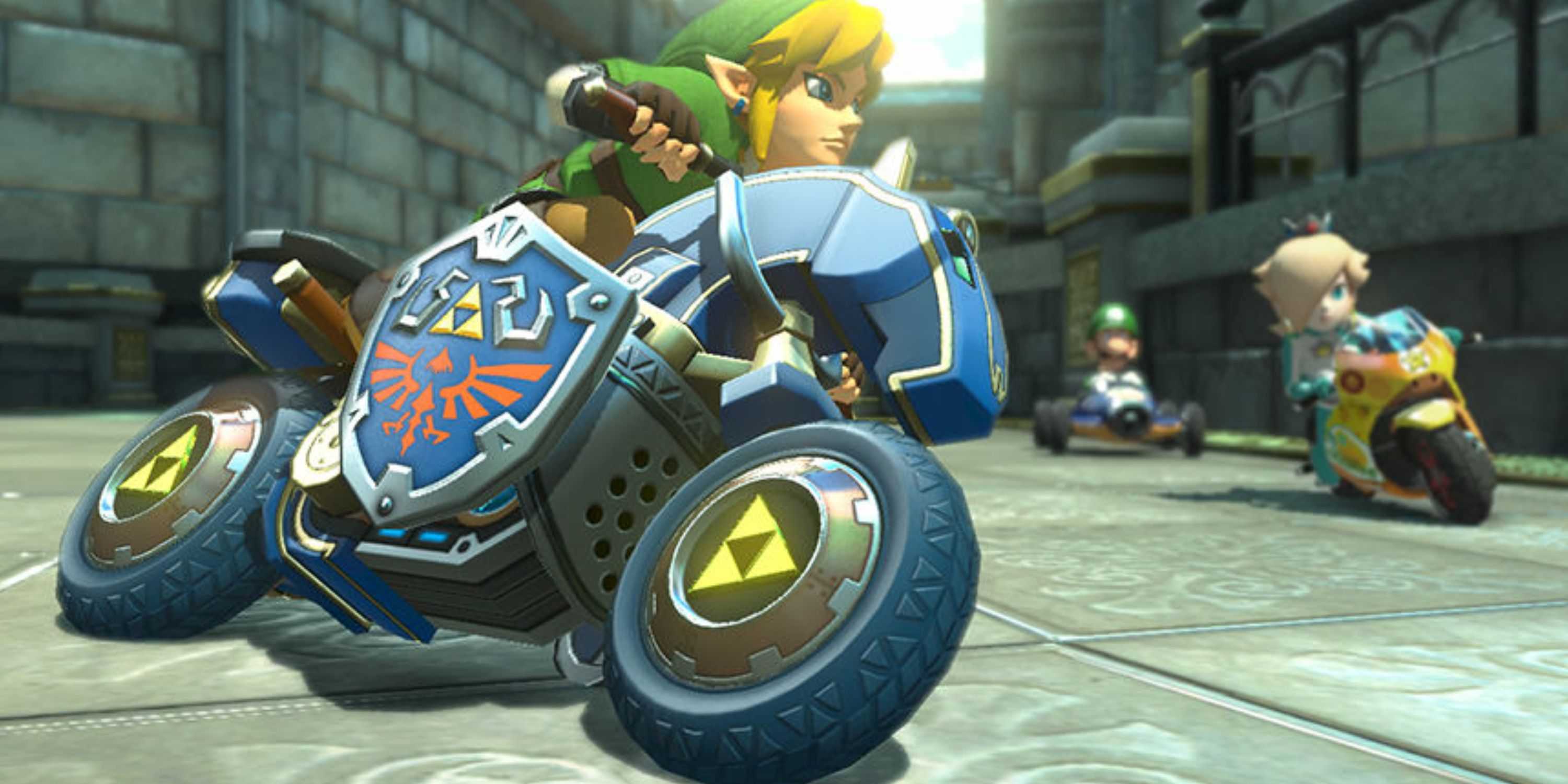 link in his hyrule kart