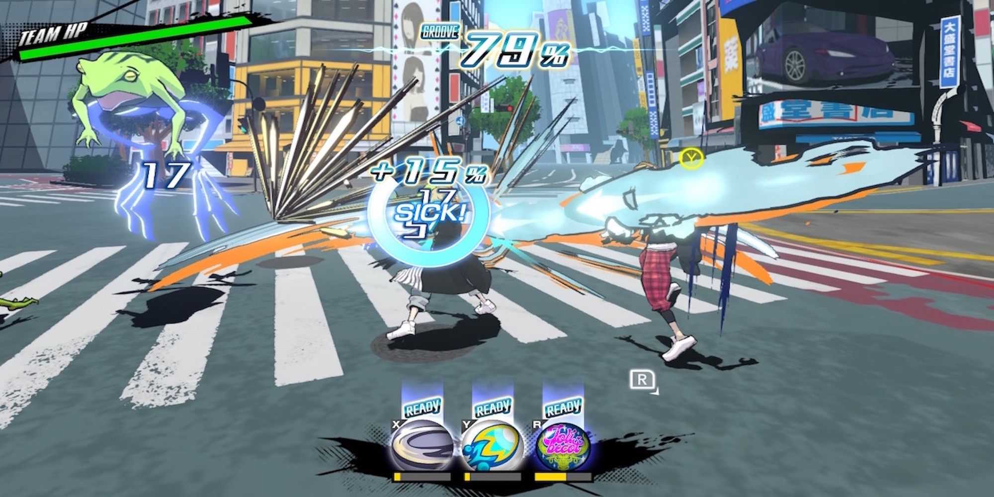 Lutando contra inimigos em Neo: The World Ends With You