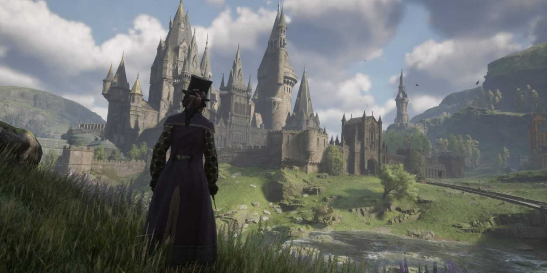 Hogwarts Legacy player looking at Hogwarts