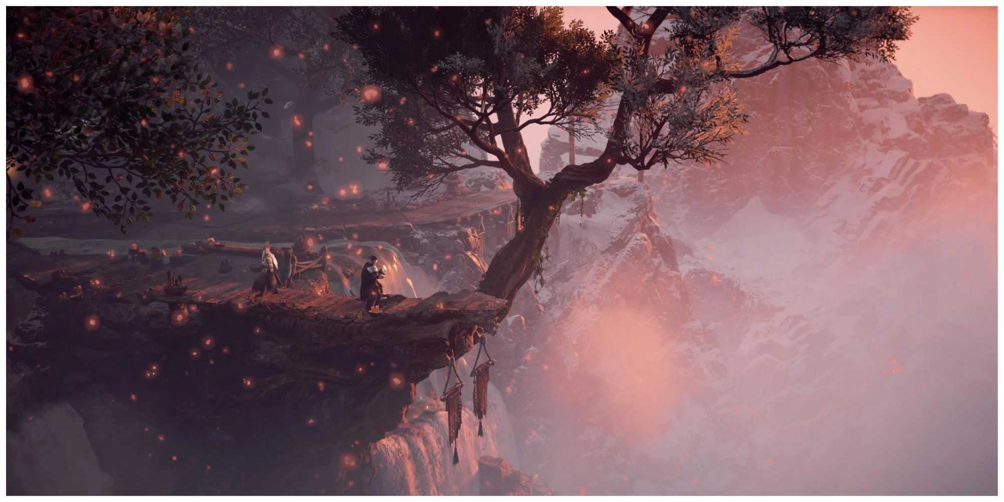 Horizon zero dawn screenshot on top of a waterfall