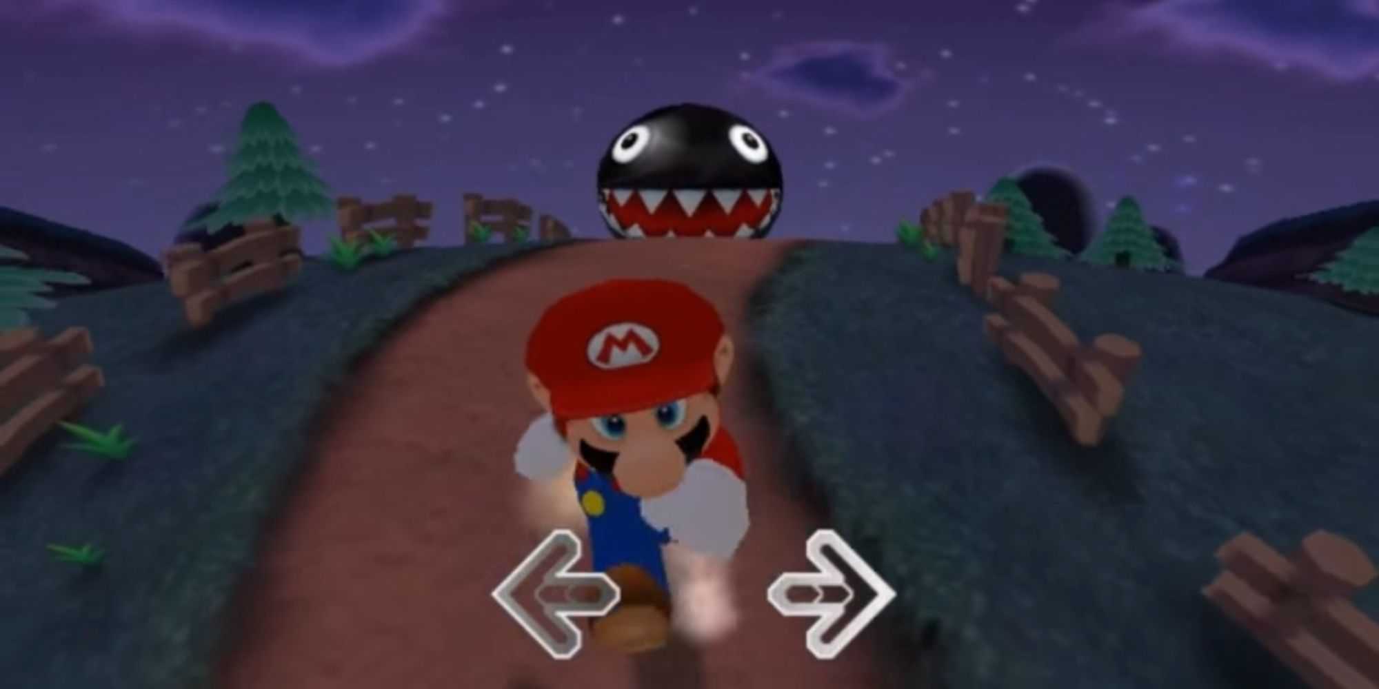 Mario chased by Chain Chomp