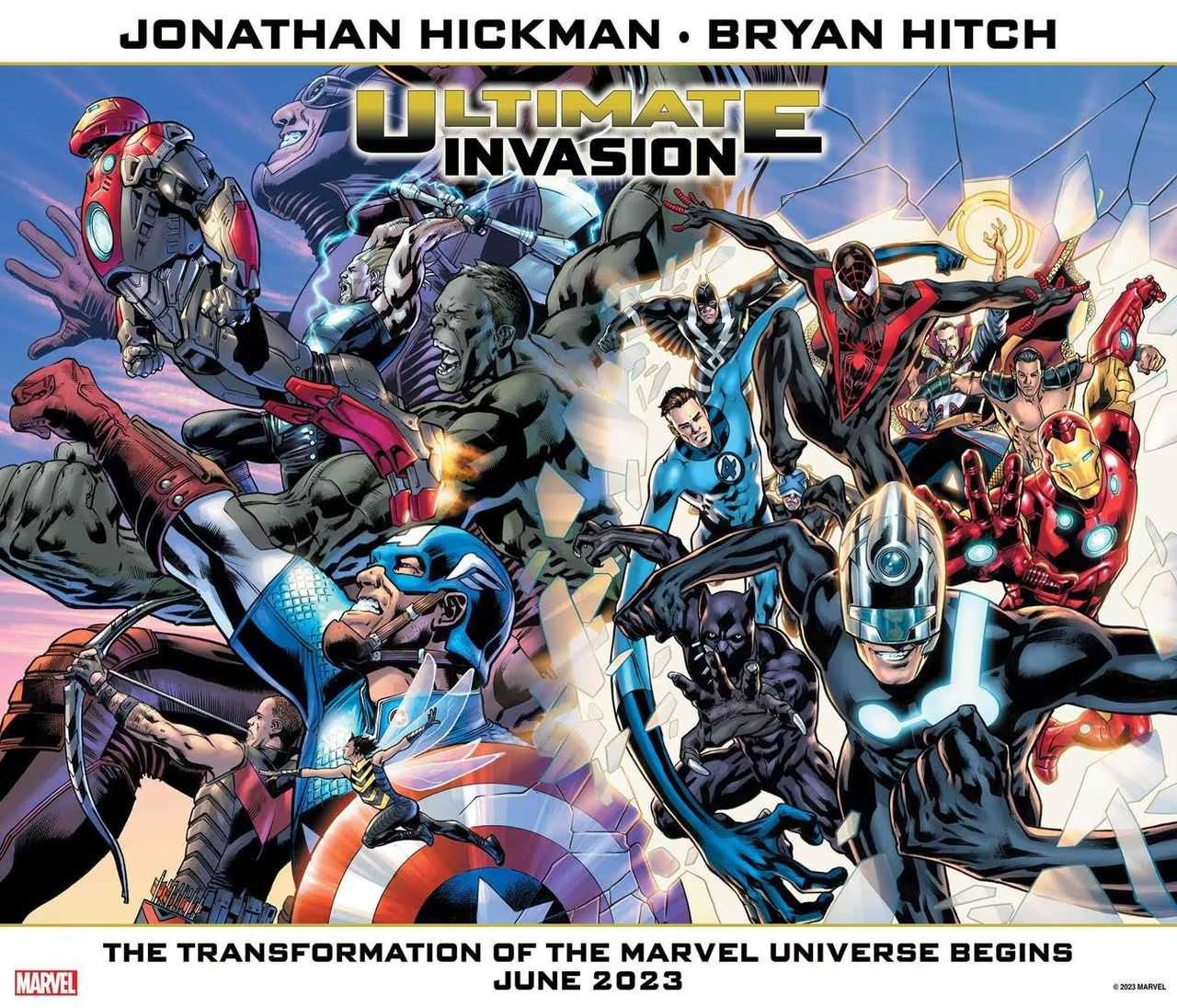 Comic cover for the Marvel Comics event titled Ultimate Invasion, which kicked off the Ultimate Universe