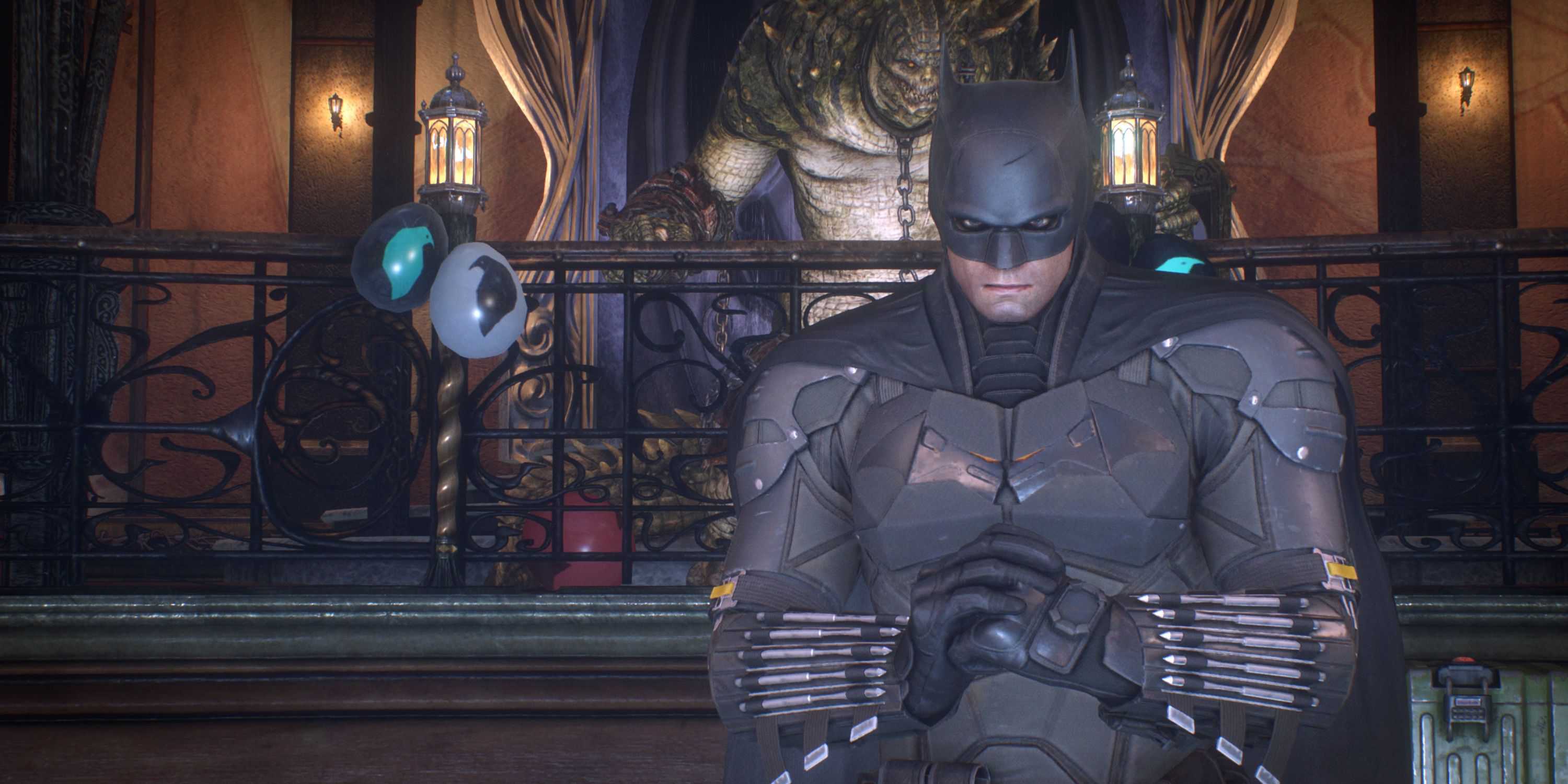 robert pattinson batman outfit in batman arkham knight