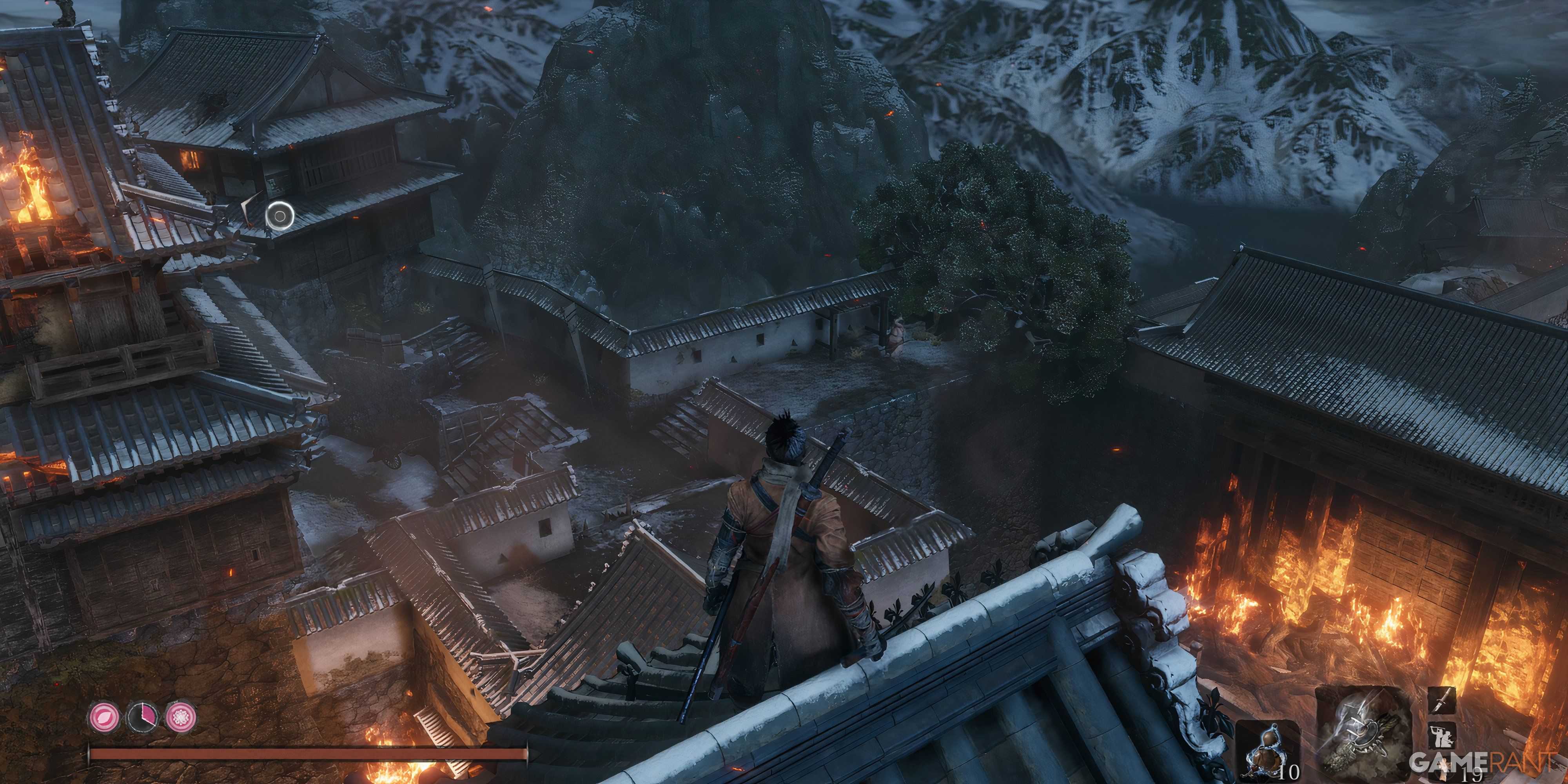 7 Linear Games That Feel Like an Open World Sekiro standing on a roof