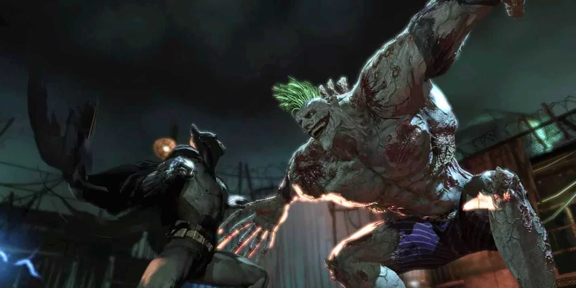 batman fighting joker injected with titan