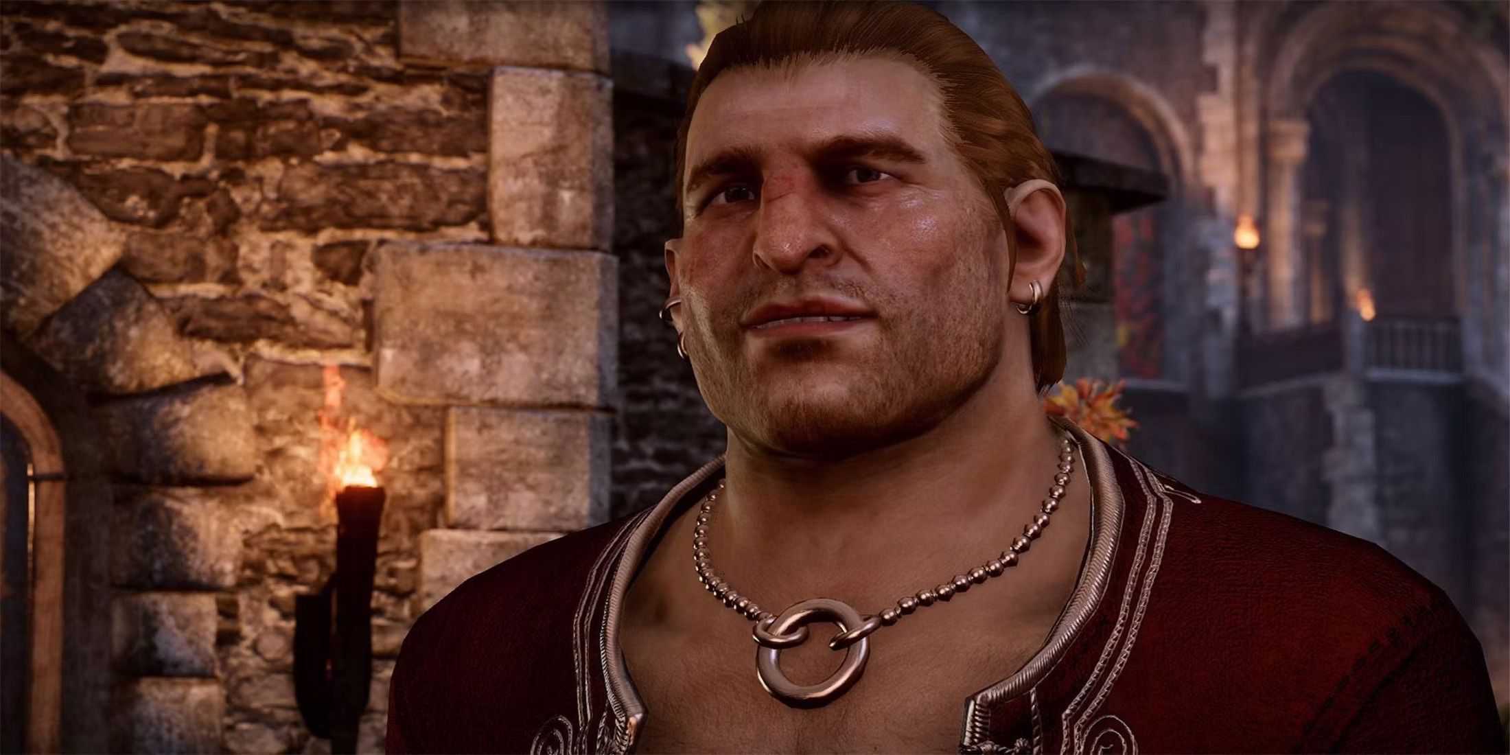 Varric Tethras smiling in Dragon Age_ Inquisition_