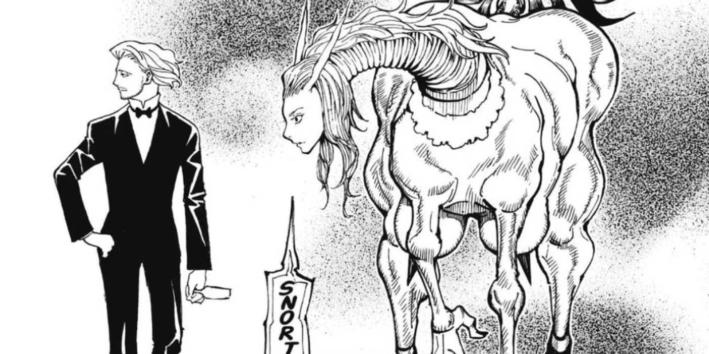 Tserriednich Hui Guo Rou com sua besta Nen no mangá Hunter x Hunter