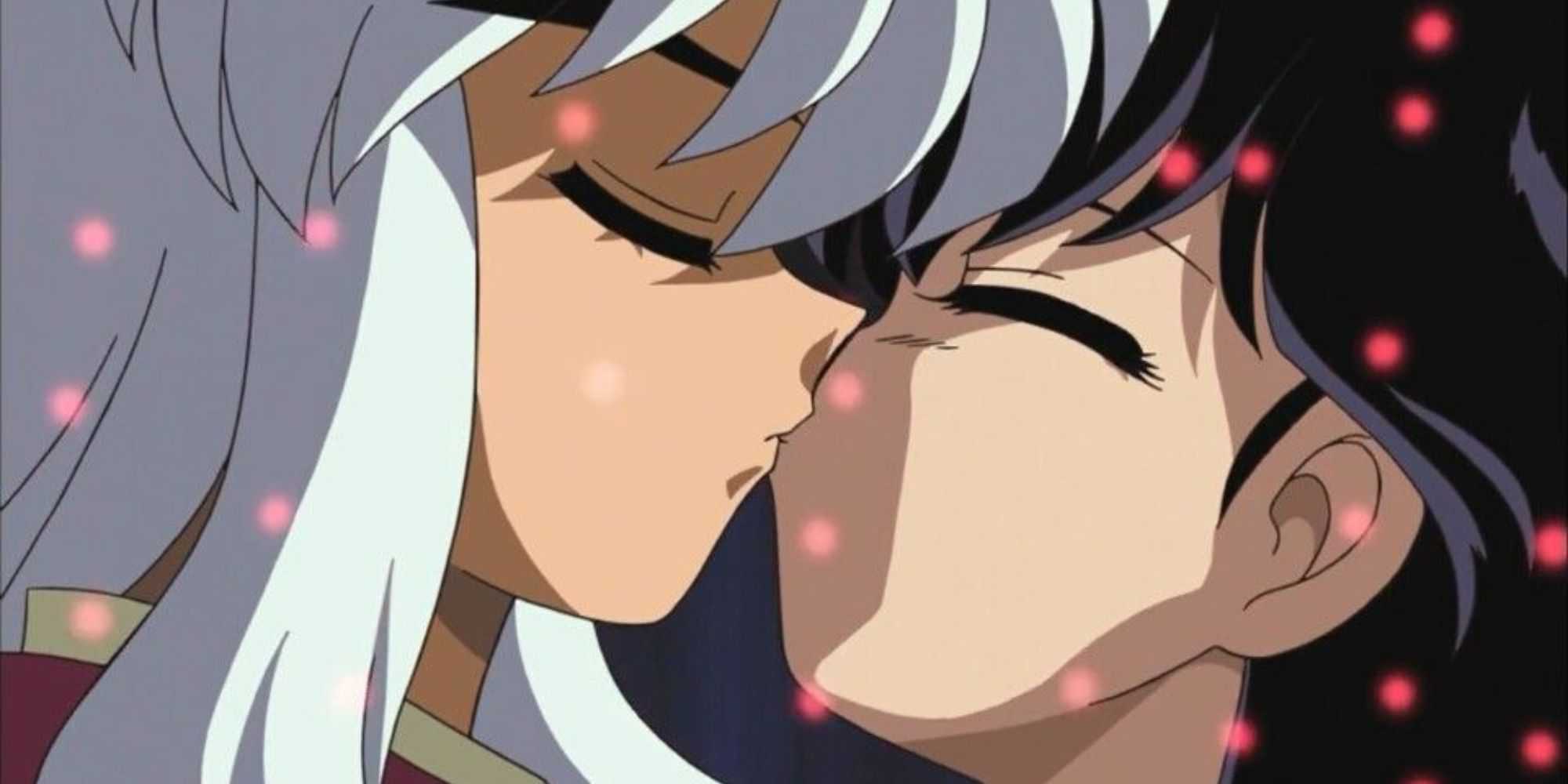 Kagome e Inuyasha se beijam em Inuyasha