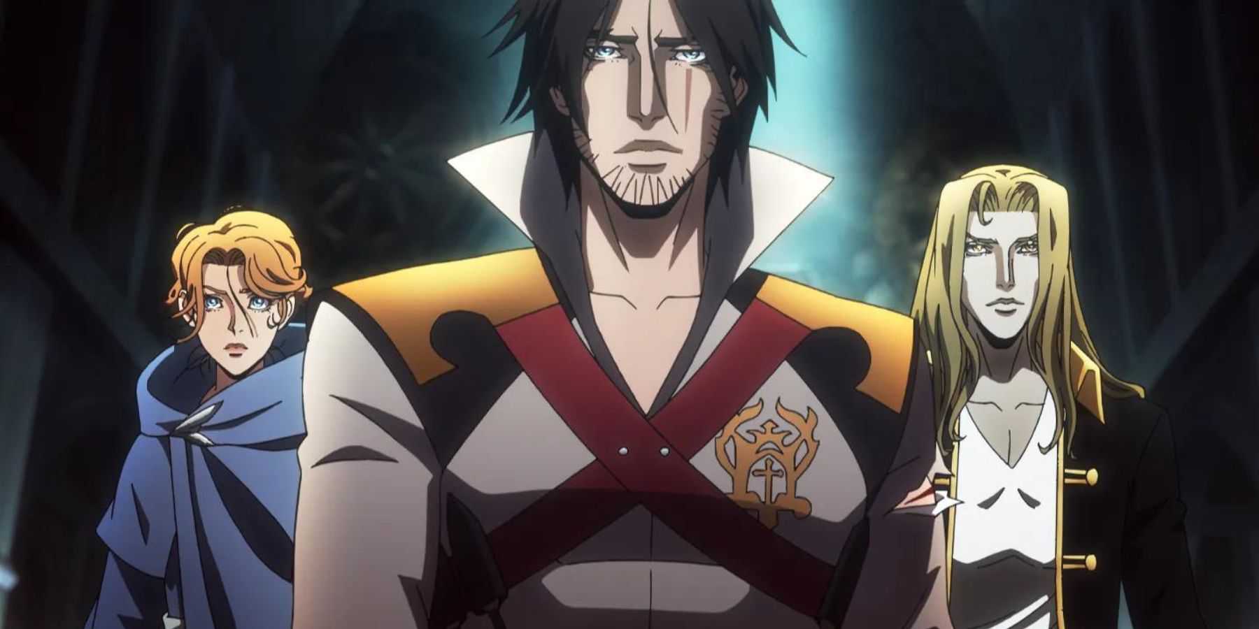 Castlevania anime series Trevor Belmont Adrian Alucard Tepes Sypha Belnades