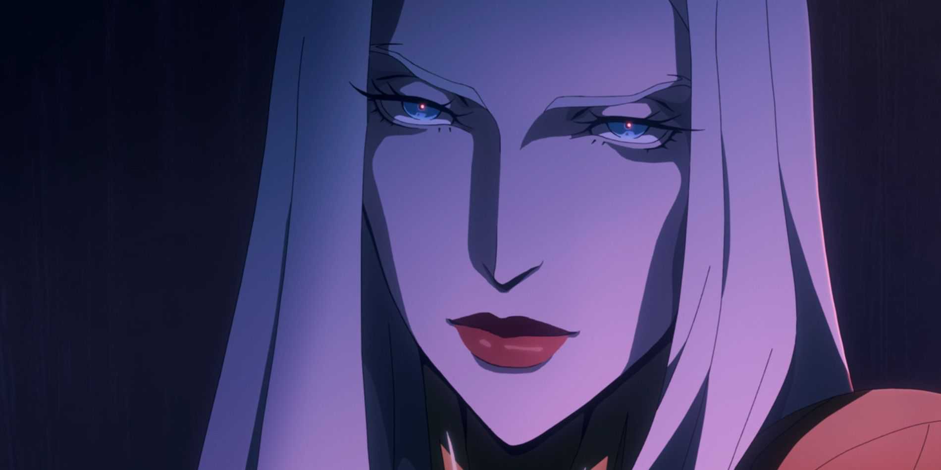 Carmilla from Castlevania on Netflix, close-up face shot