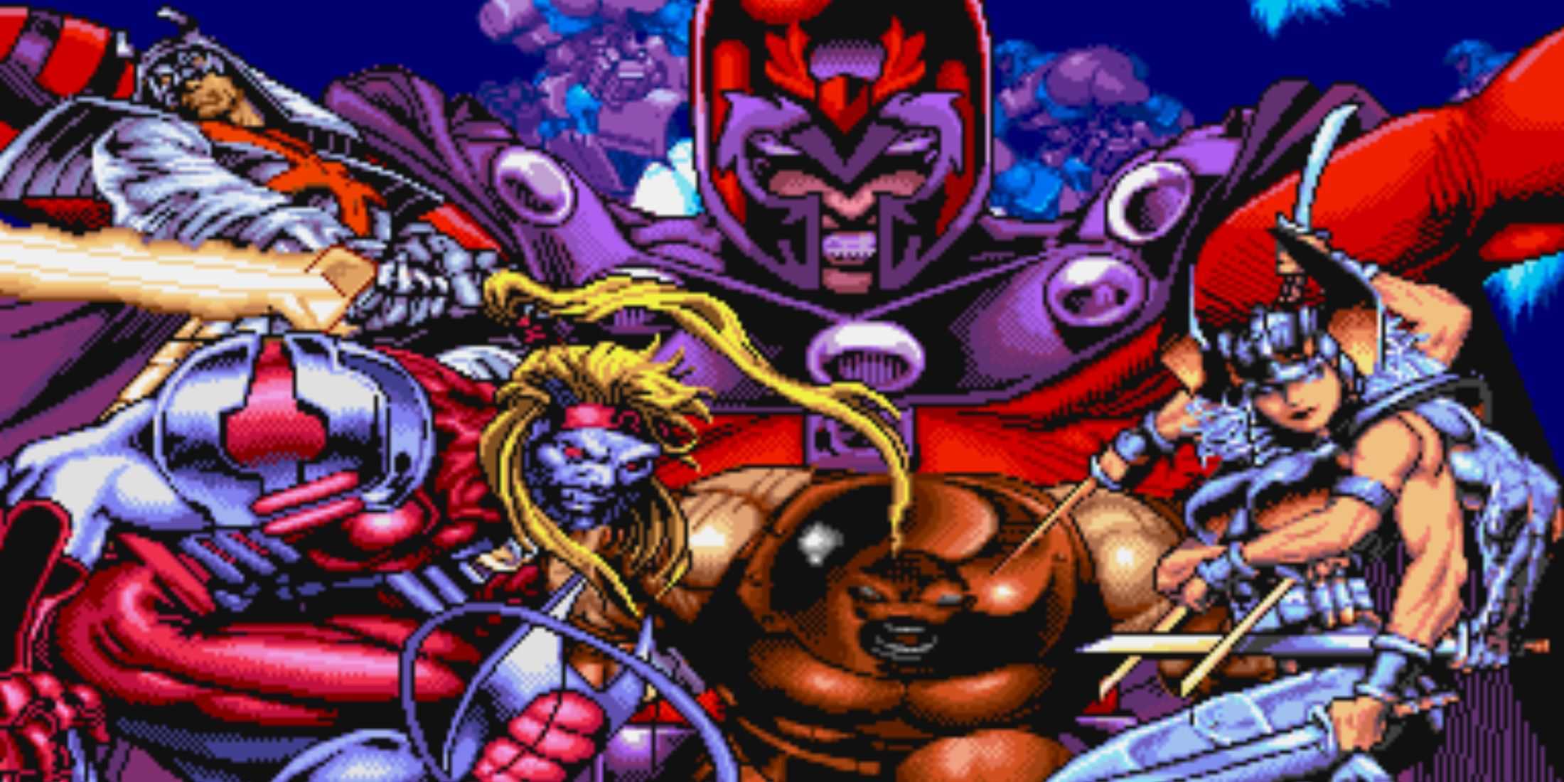 Silver Samurai, Omega Red, Juggernaut, Spiral and Magneto in X Men Children Of The Atom