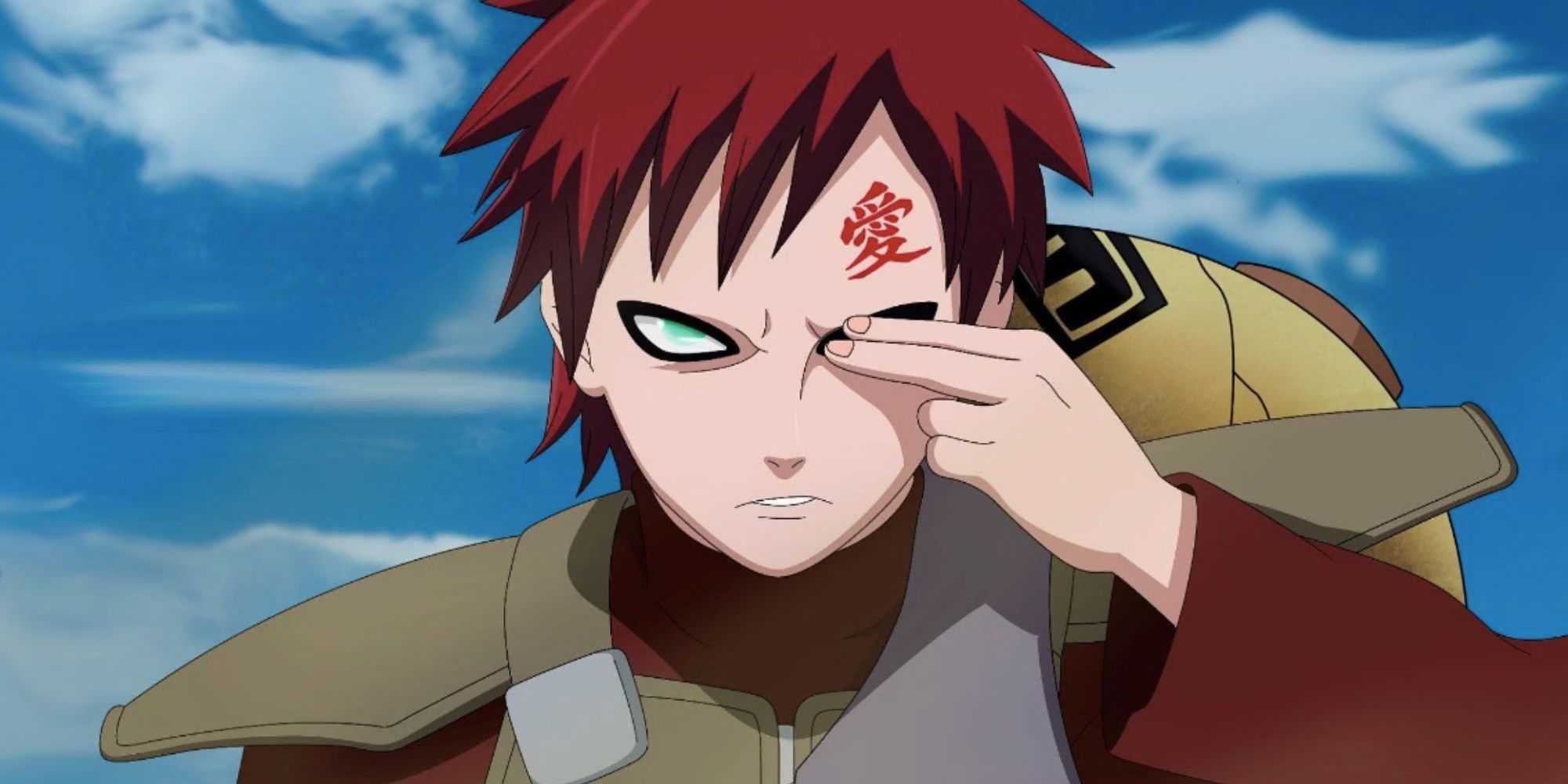 gaara his fingers up to his eye