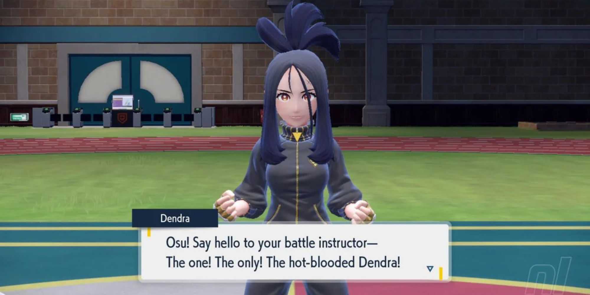 Dendra se apresentando para sua classe em Pokemon Scarlet e Violet