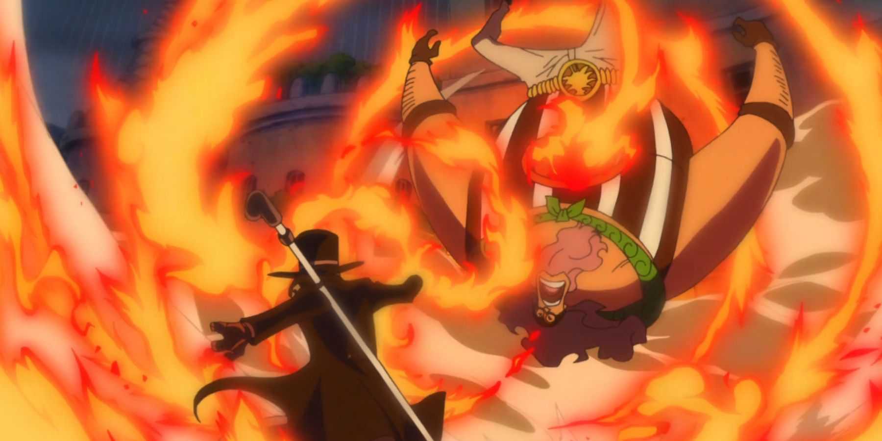 Sabo attacks Burgess in Dressrosa