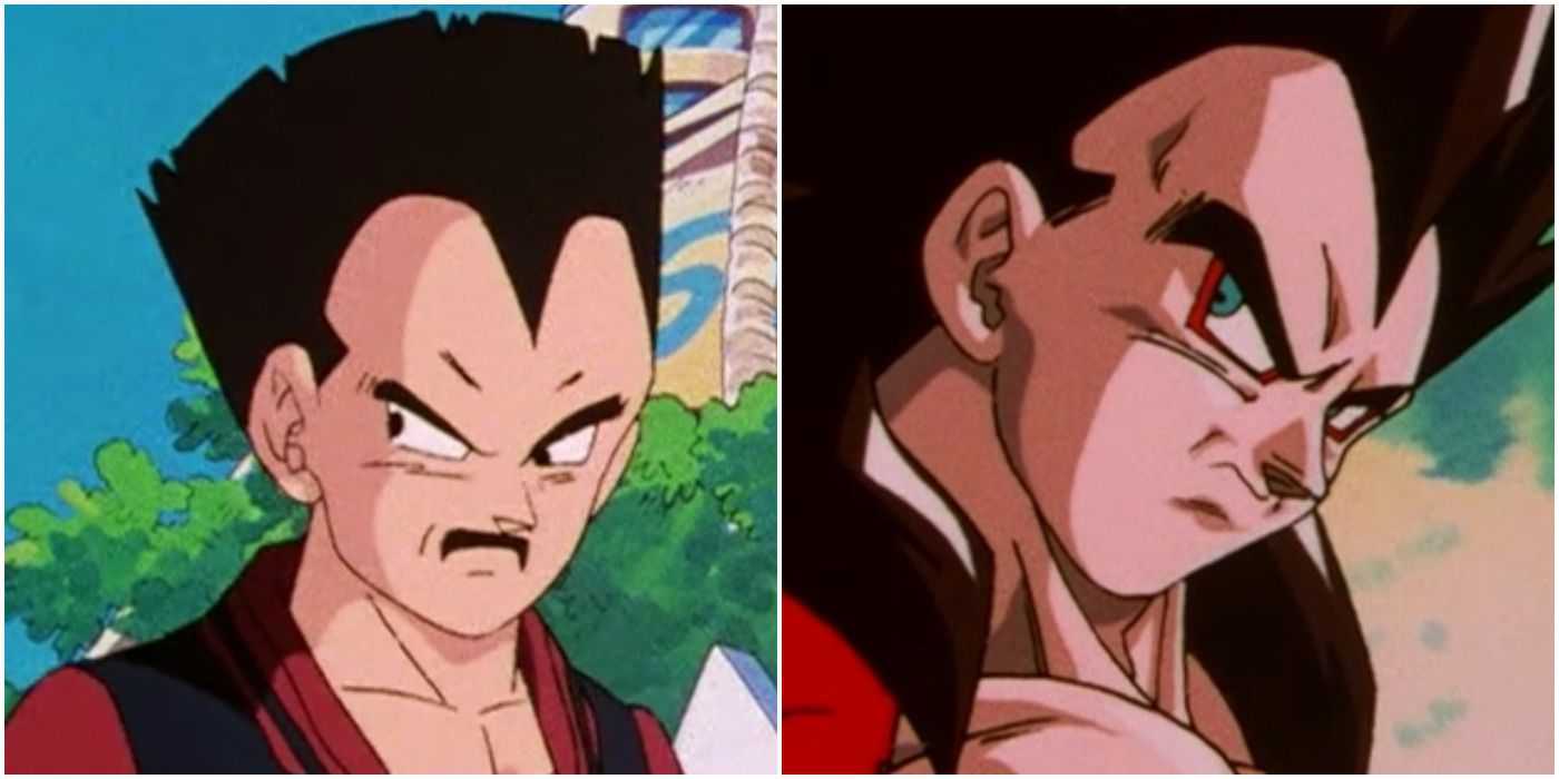 Comparação de Vegeta de Dragon Ball GT em sua primeira aparição em GT vs Super Saiyajin 4 Vegeta