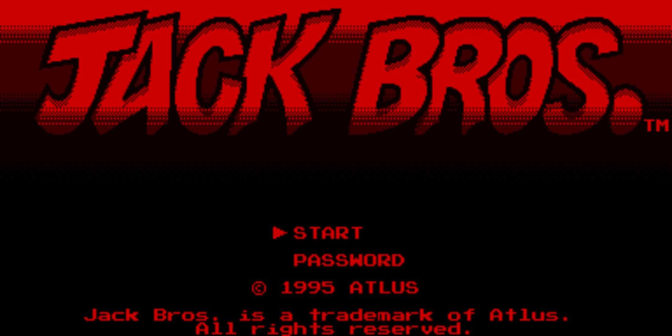 Jack Bros. menu screen