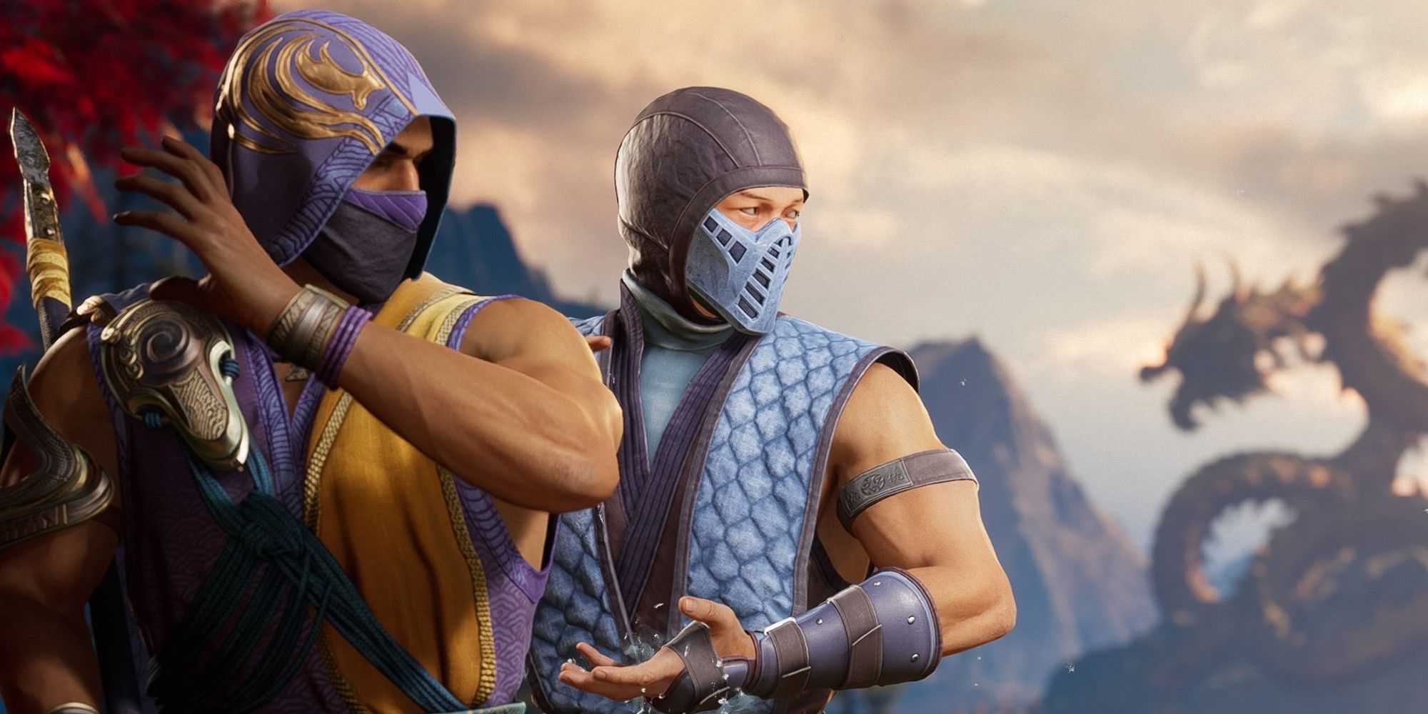 Sub-Zero com chuva em Mortal Kombat 1