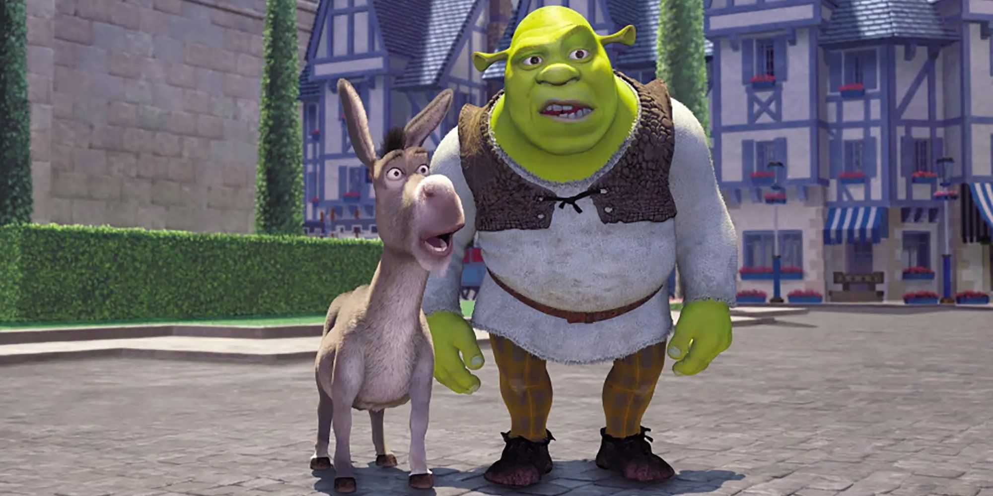 Shrek e Burro chegam em Duloc