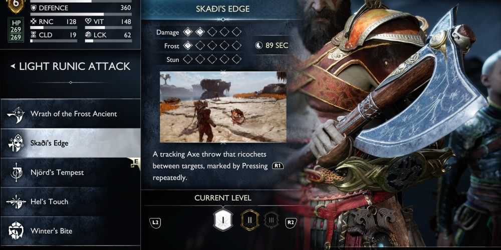 deus da guerra ragnarok ataque rúnico leve skadi's edge