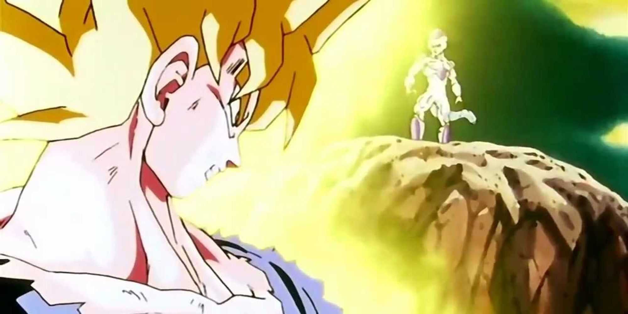 Super Saiyan Goku encarando Freeza em Namek Cropped