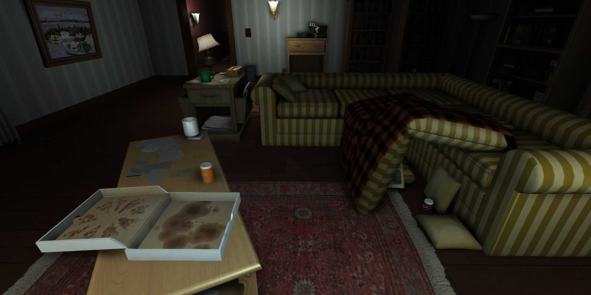 A sala de estar em Gone Home