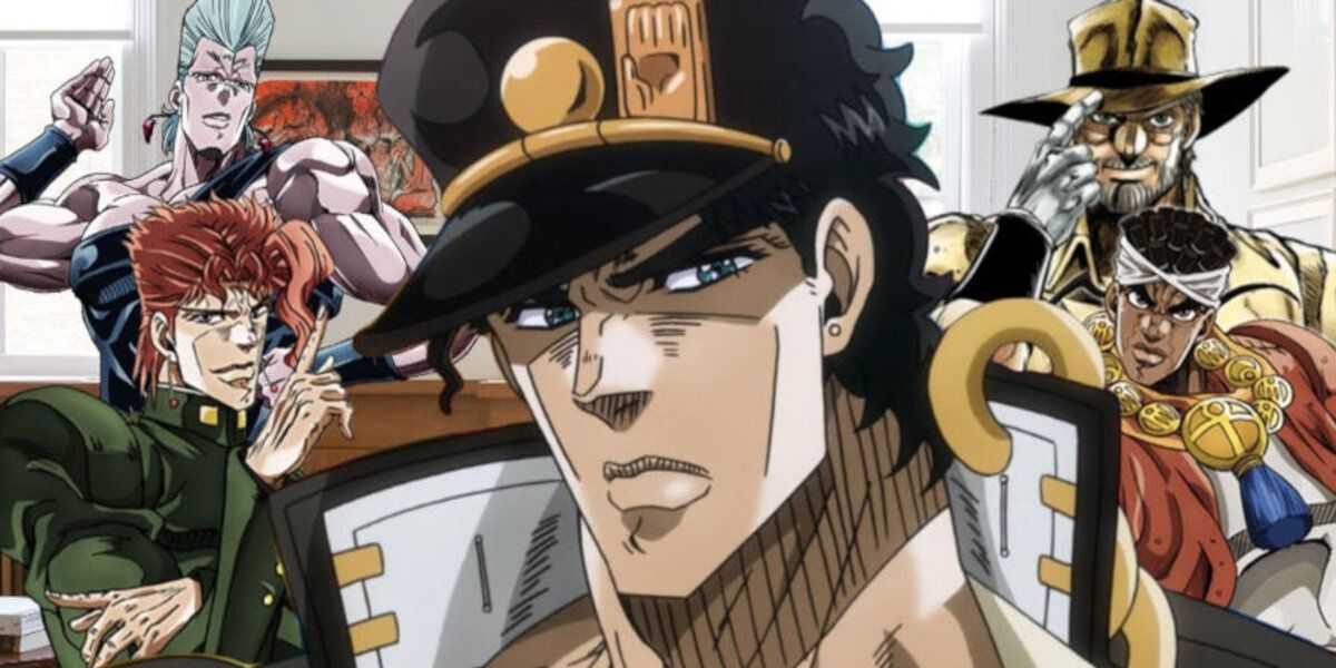 Sequências de anime - Jojo Stardust Crusaders Jotaro Kakyoin Avdol Joseph Polnareff