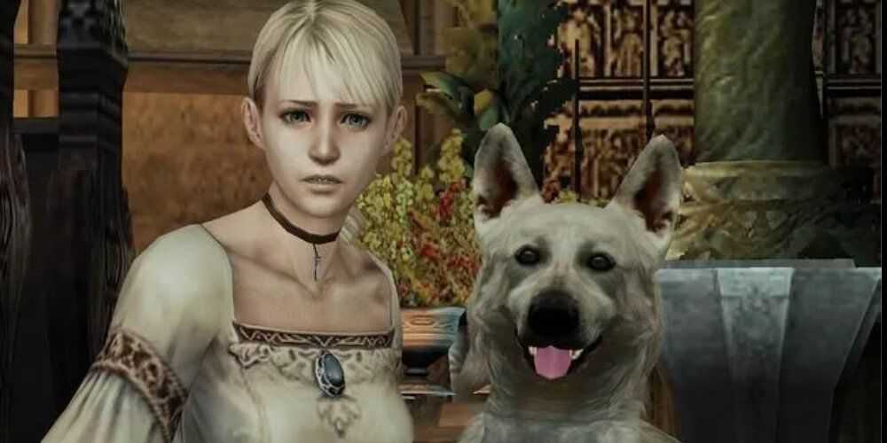 Fiona and Hewie the dog in Haunting Ground