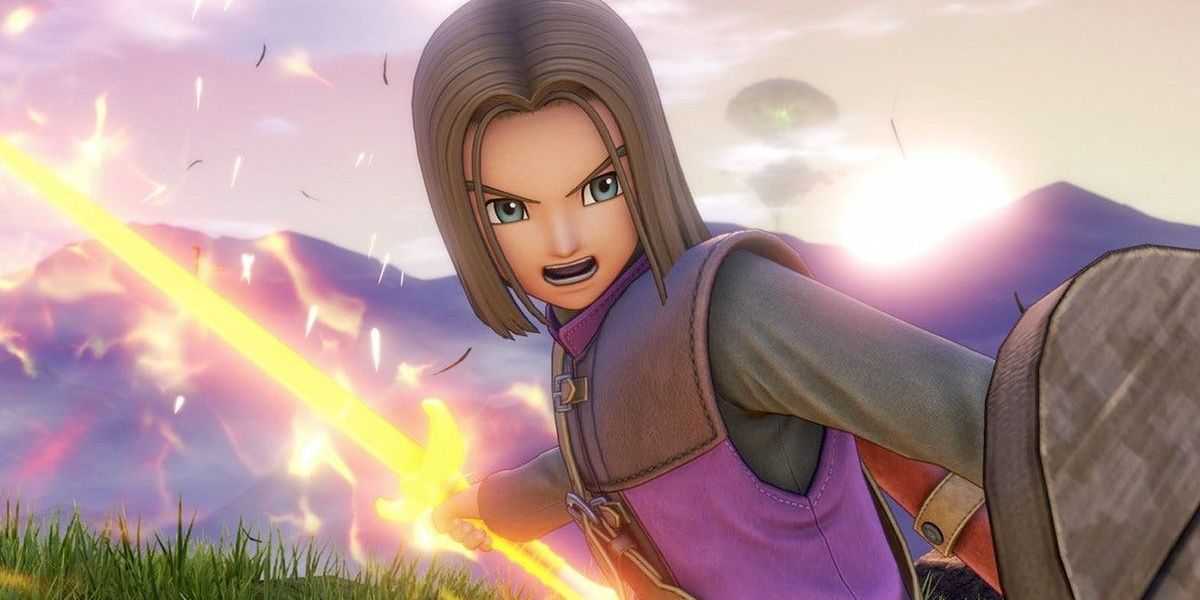 herói do dragon quest 11 segurando uma espada