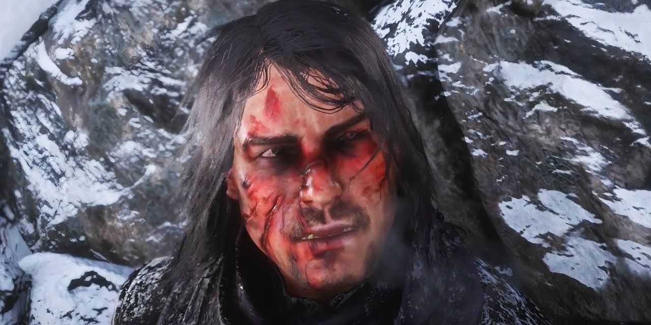 John ferido por um urso no início de Red Dead Redemption 2