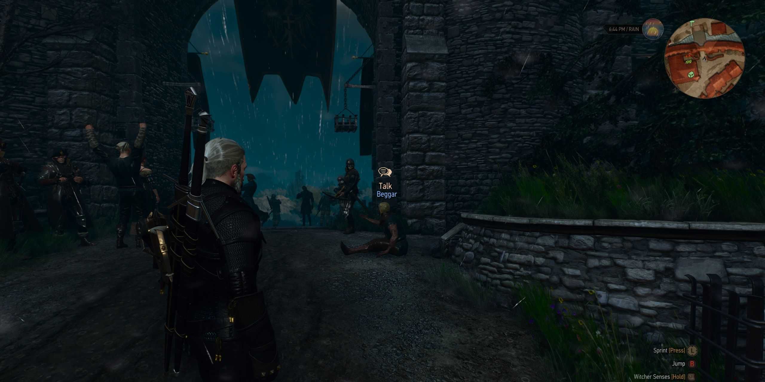 Efeito de tela de gotas de água em The Witcher 3