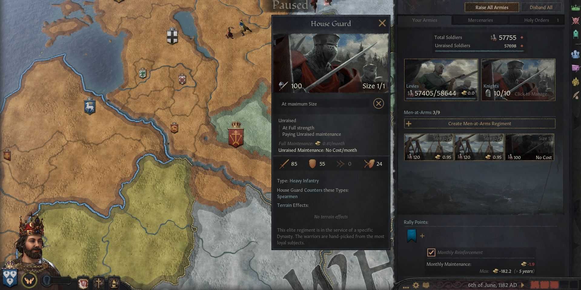 Homens de armas da guarda da casa em Crusader Kings 3