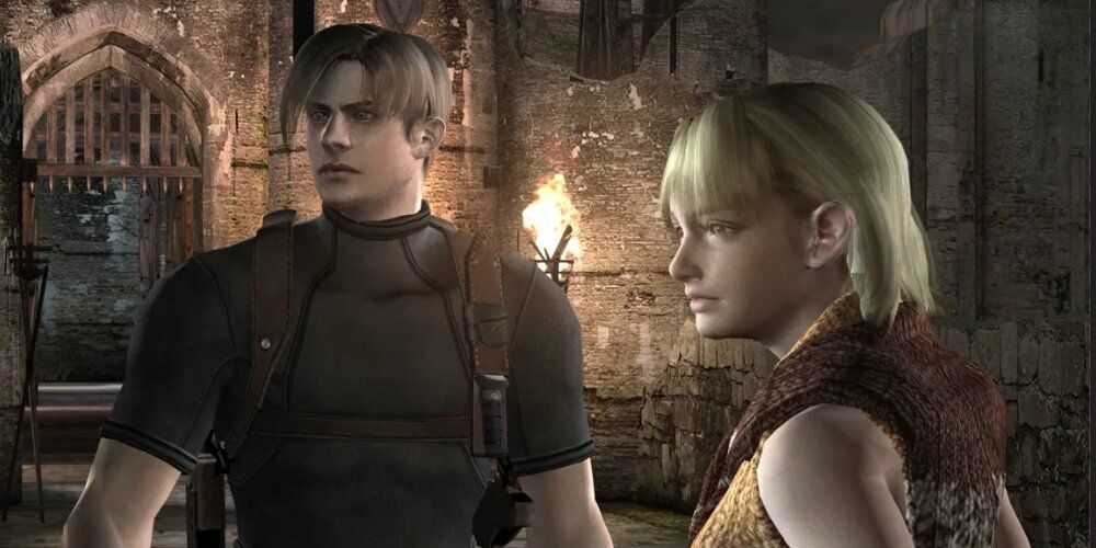 Leon and Ashley in the castle 