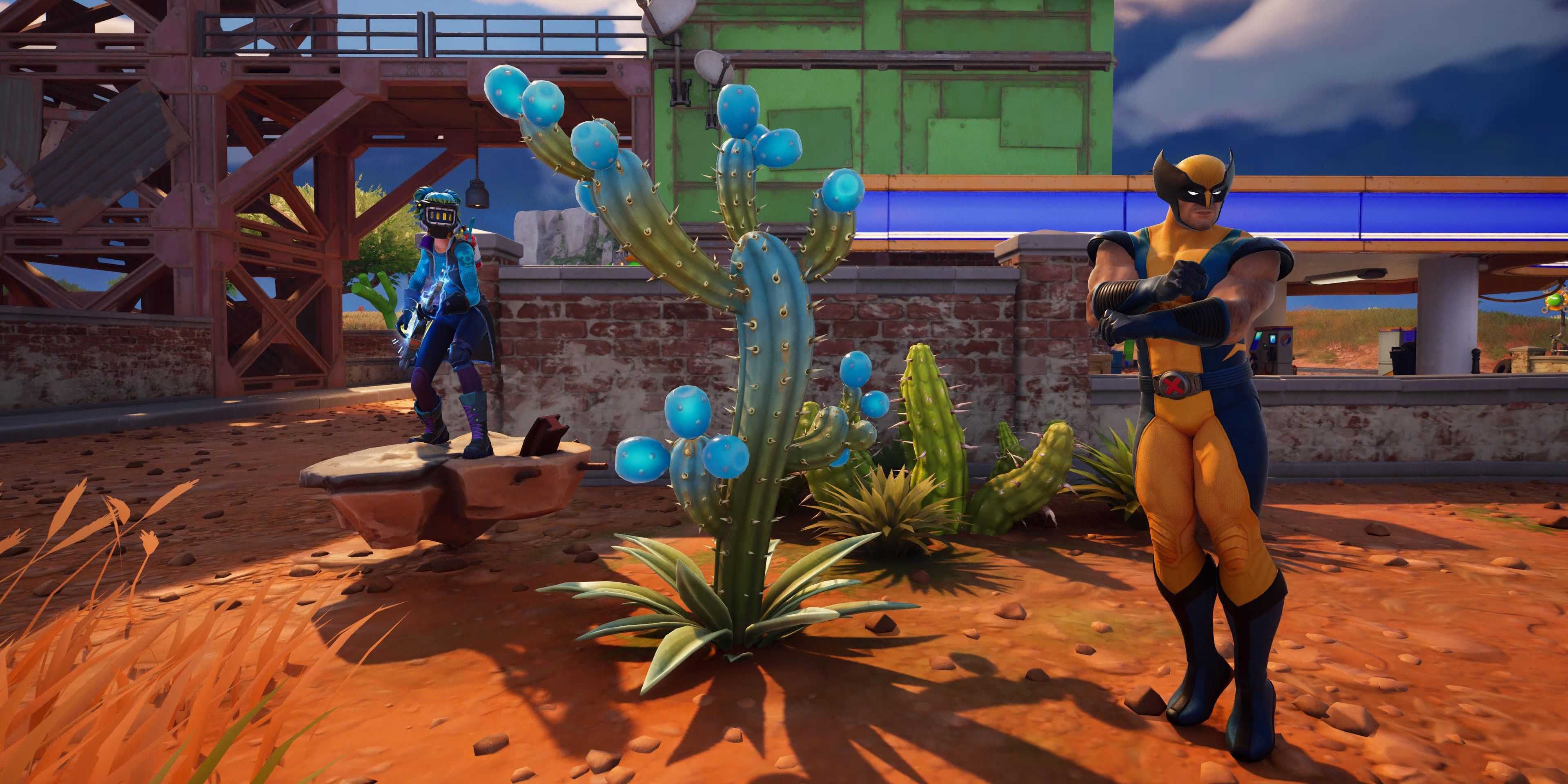 wolverine and machinist at a slurp cactus