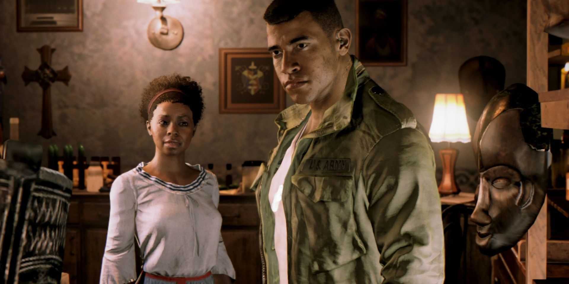 Personagens de Mafia 3 olham para a câmera