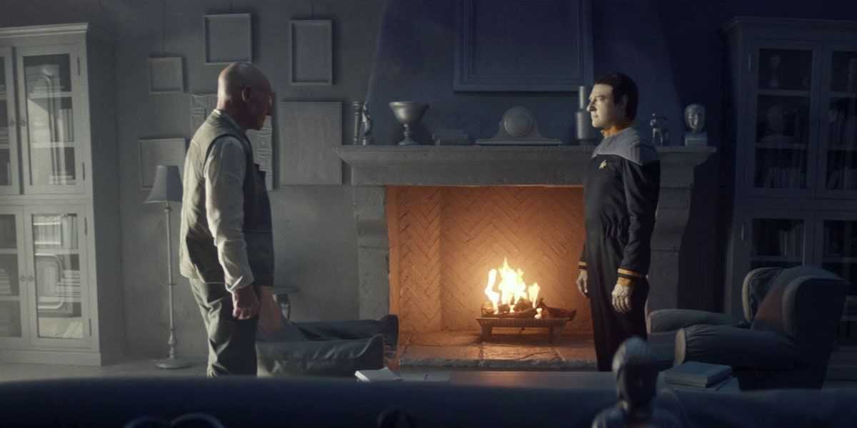 Jean-Luc Picard e Data se encontram em Star Trek: Picard