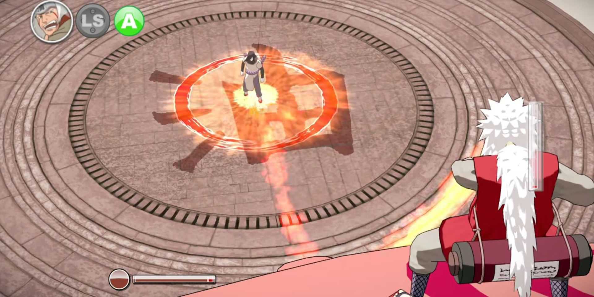 Jiraiya Uses Jutsu On Orochimaru