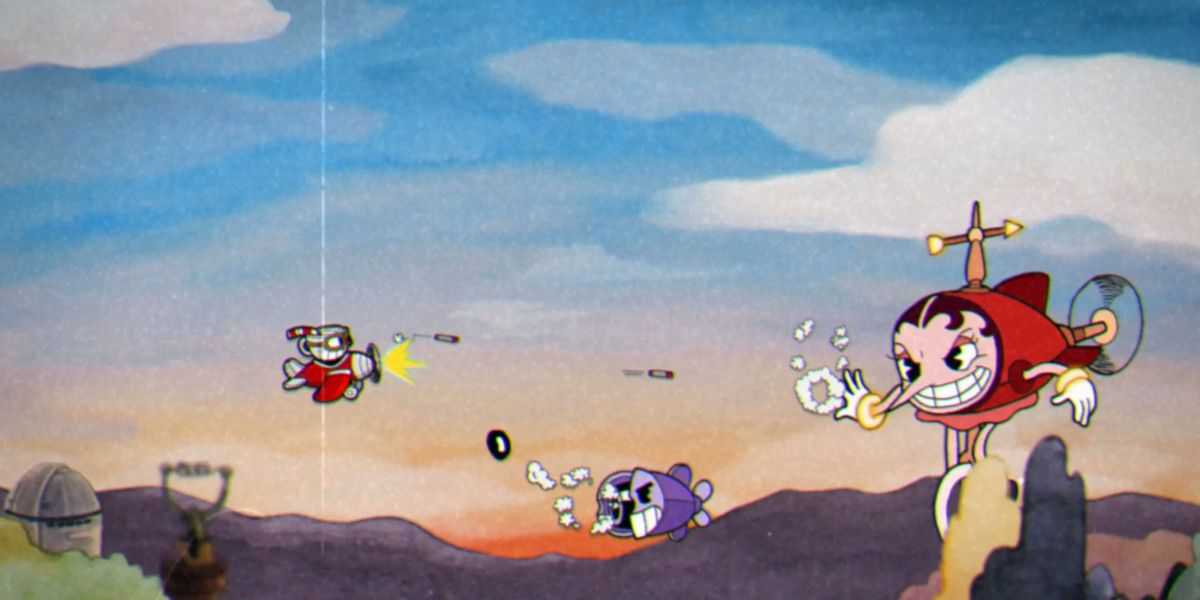 Um avião em Cuphead