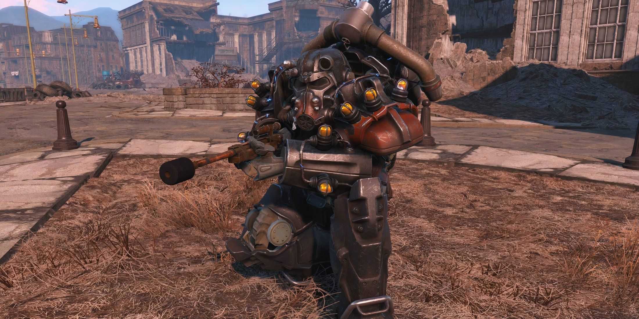 Fallout 4 Power Armor and pipe rifle