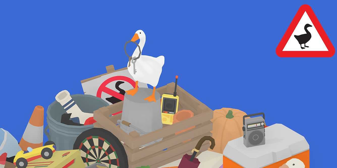 Untitled Goose Game Game Banner With Goose Junk Pile 