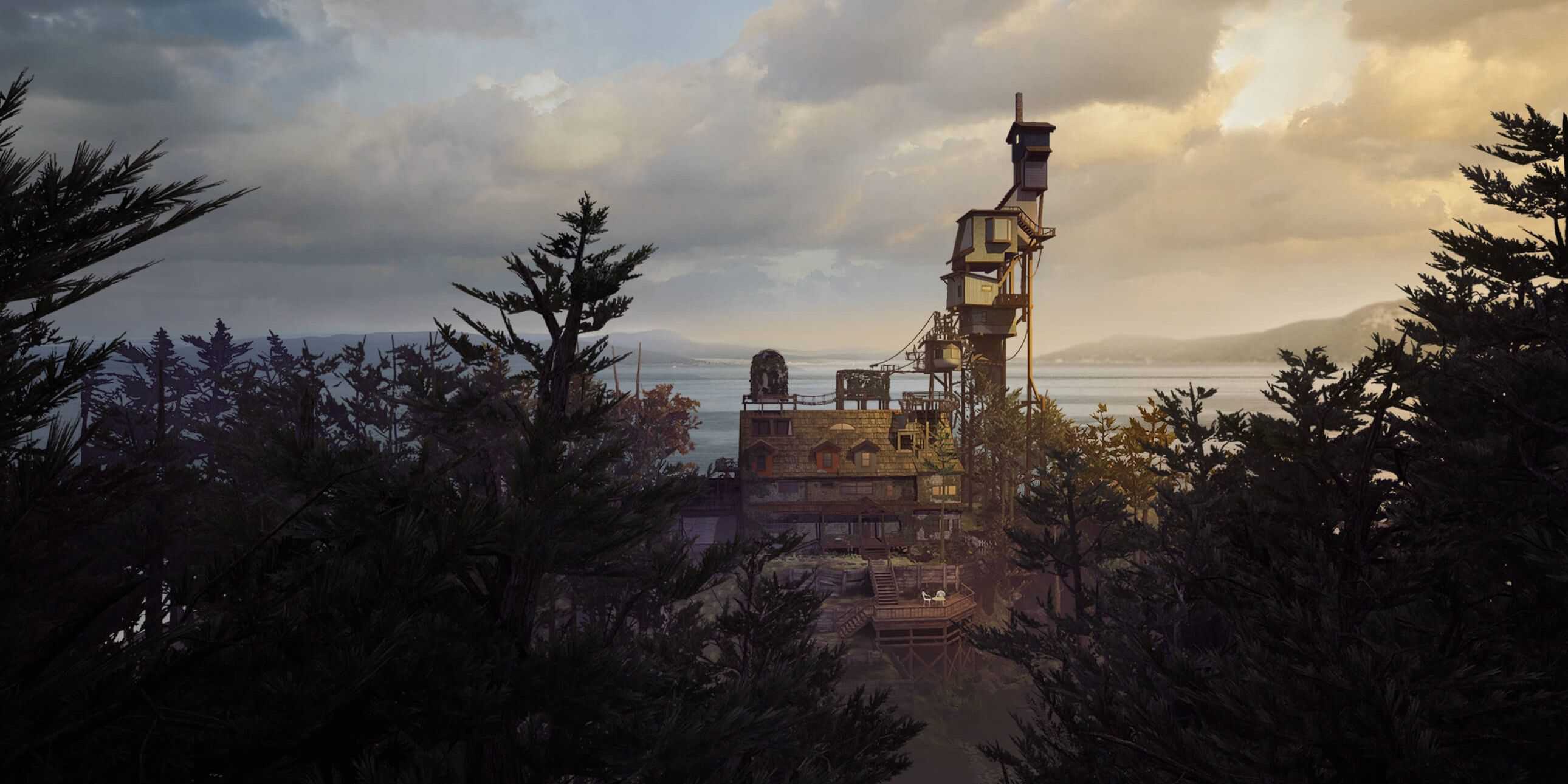 house in woods with sky what remains of edith finch