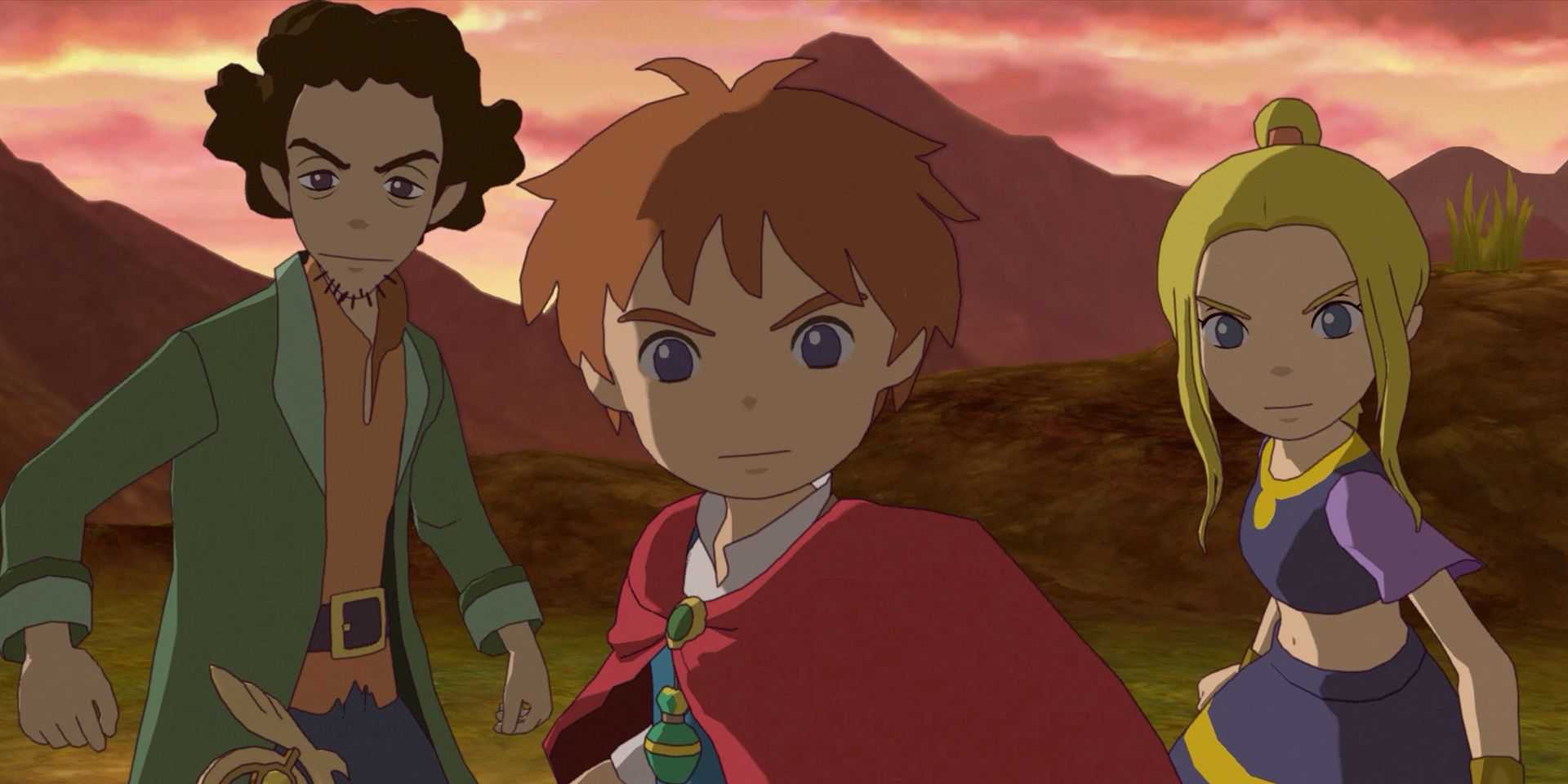 Oliver, Esther and Swaine characters in Ni no Kuni Wrath of the White Witch