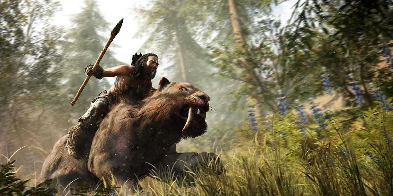 Far Cry Primal Tribesman Riding Sabertooth 