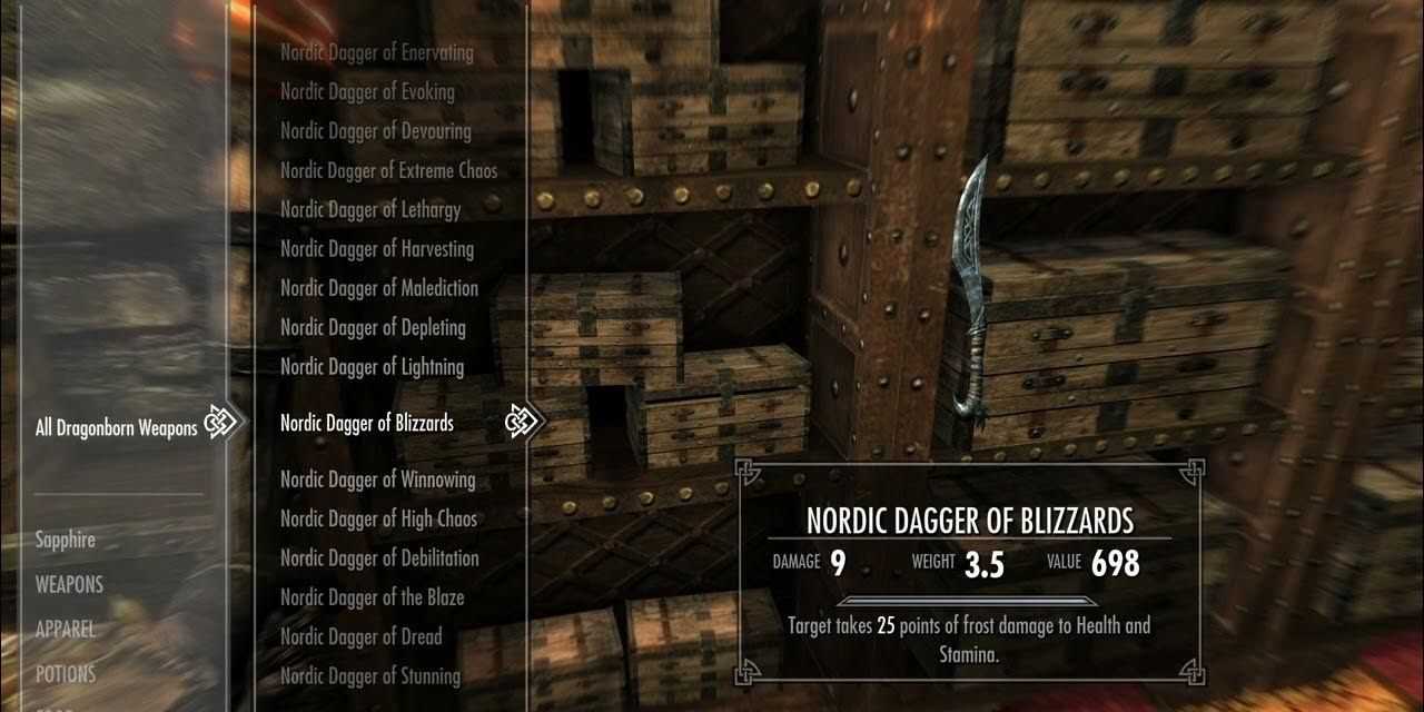 Adaga nórdica em Skyrim