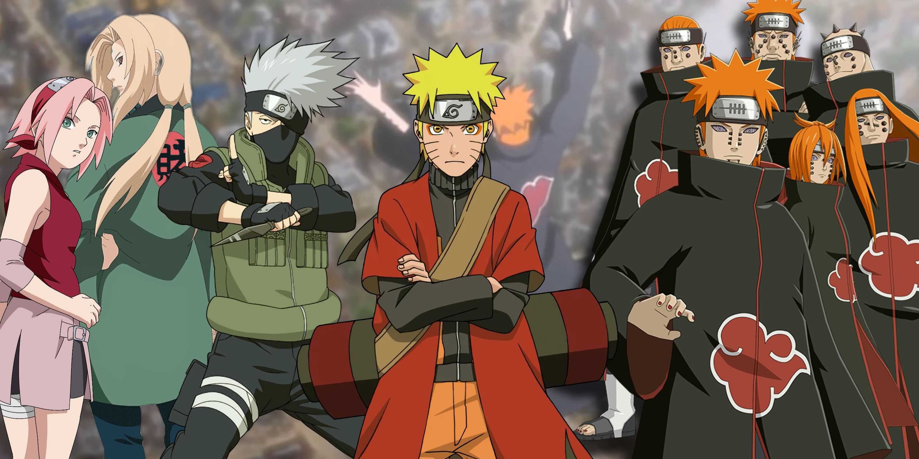 Naruto The Pain's Assault Arc explicou seis caminhos do modo Pain Sage Kakashi Sakura Tsunade - Destaque