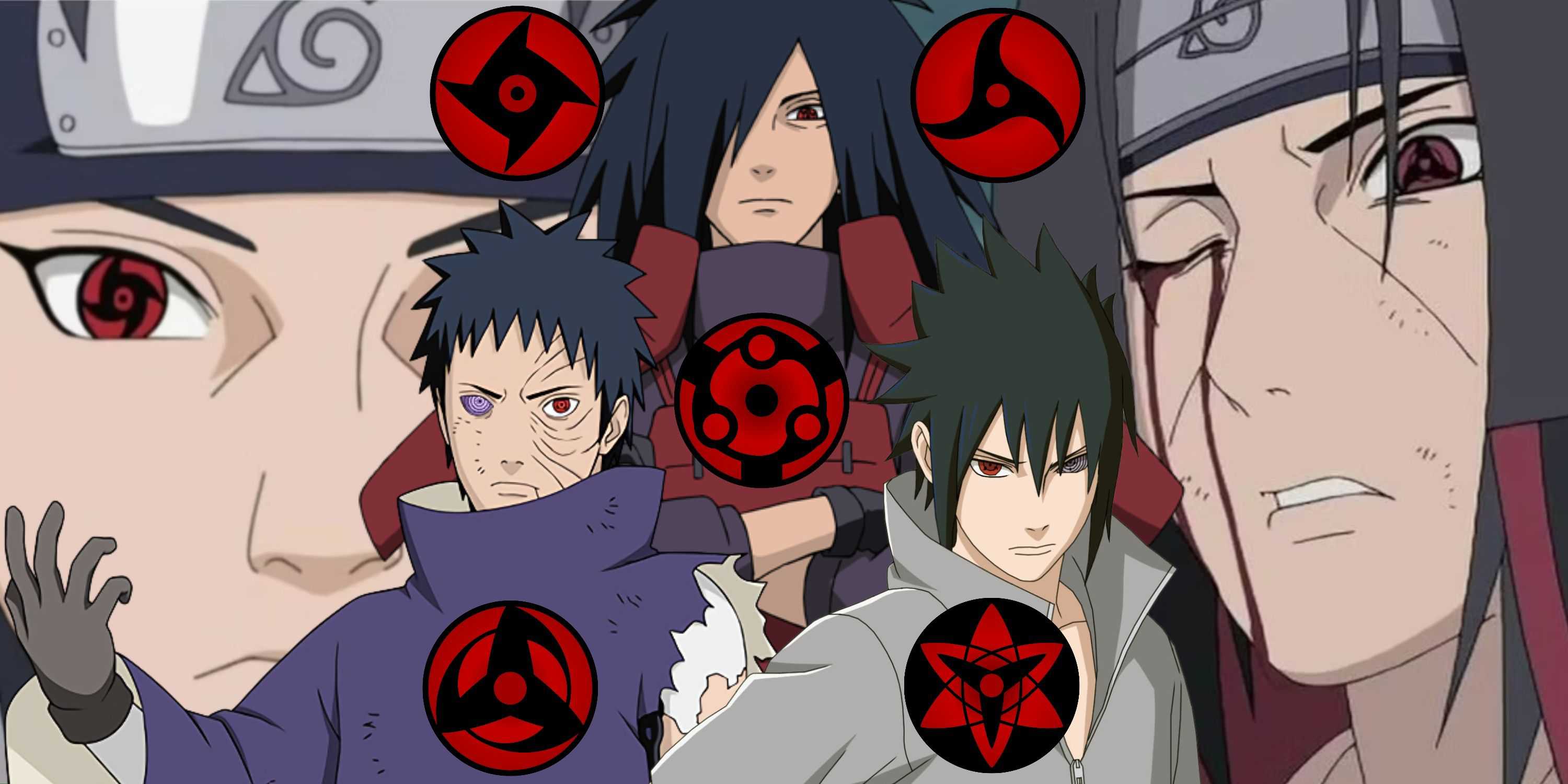 Naruto era o Mangekyo Sharingan superutilizado Sasuke Madara Obito Itachi Shisui - Destaque