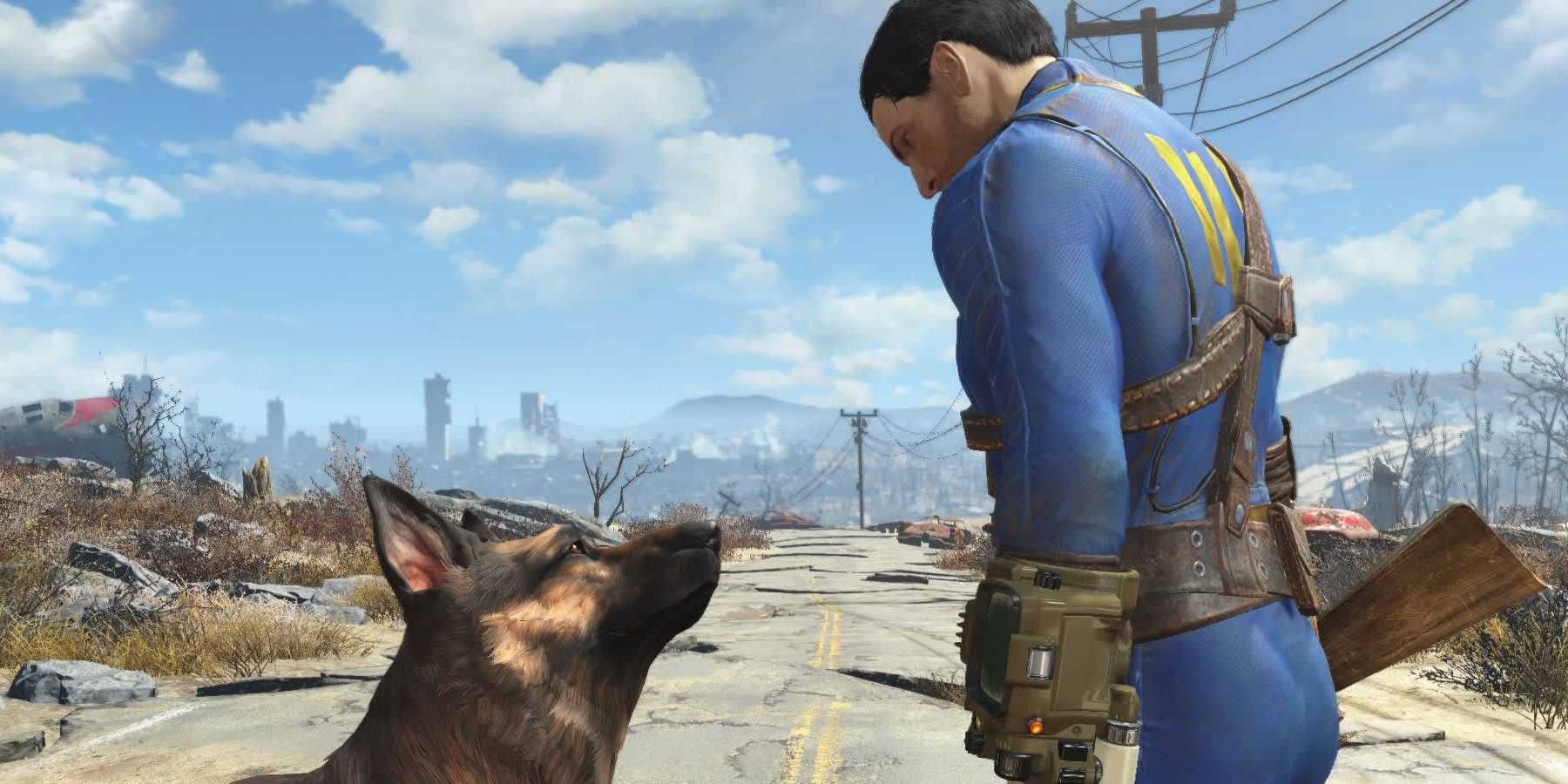 fallout 4 tips and tricks protagonist looking at dogmeat