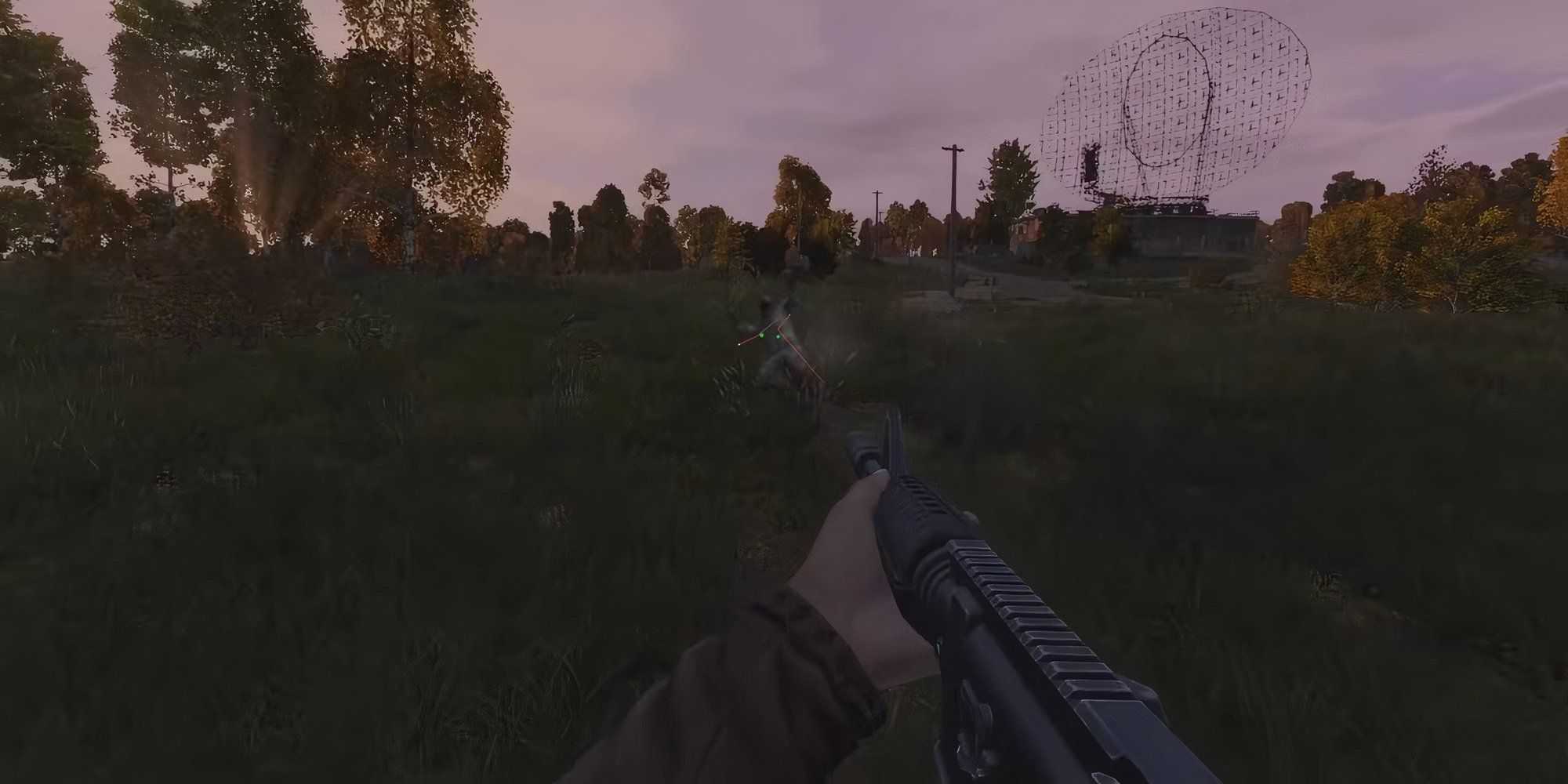 A player shooting at an infected with an M4-A1