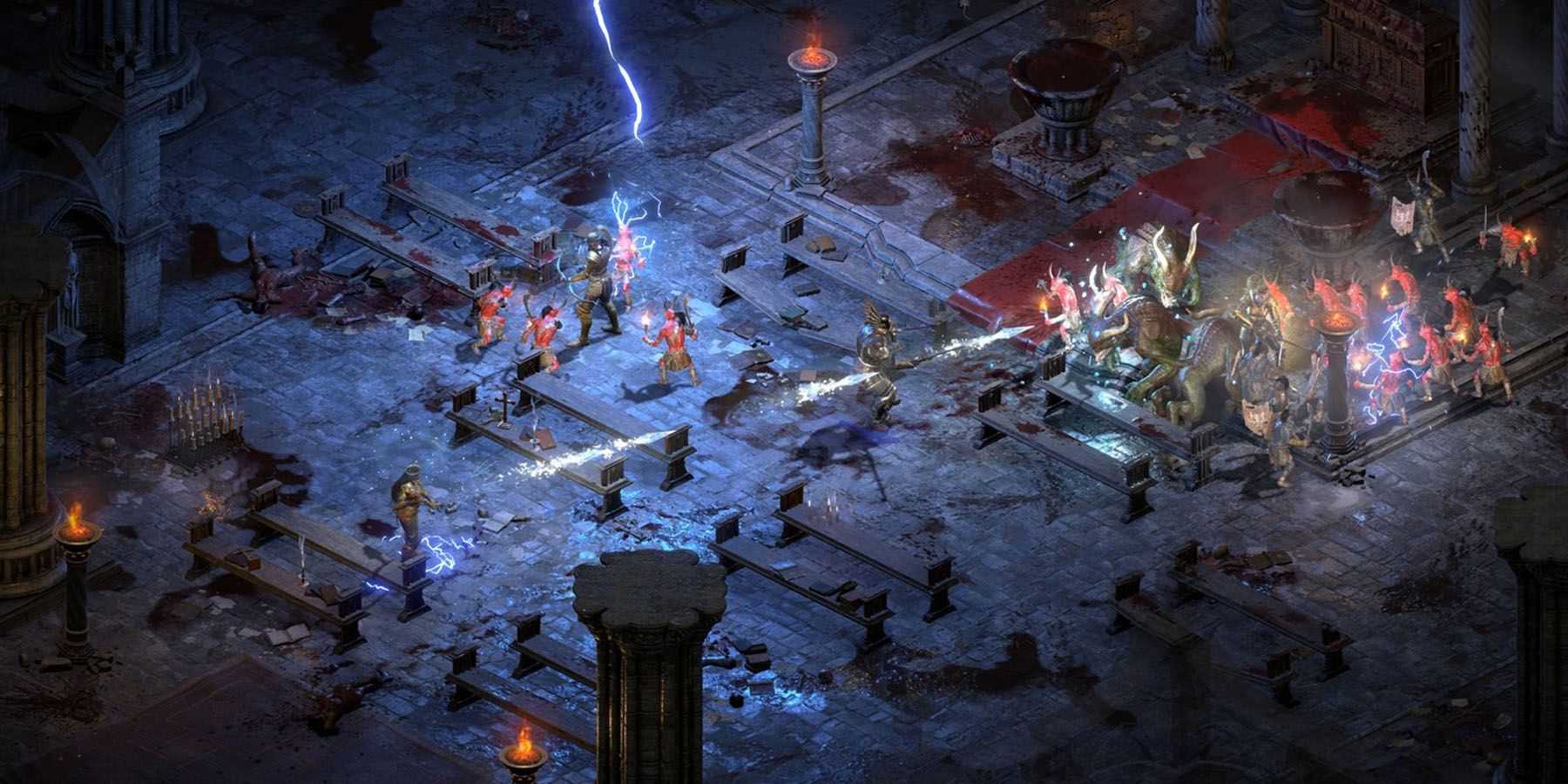 Opponents attacking enemies in range in Diablo 2 Resurrected